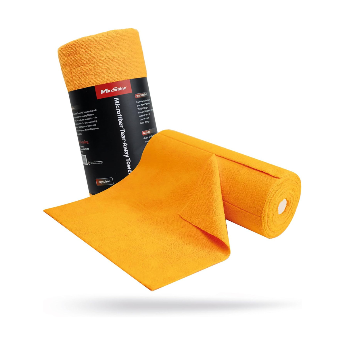 Rouleau de 30 microfibres orange multi-usages — Maxshine