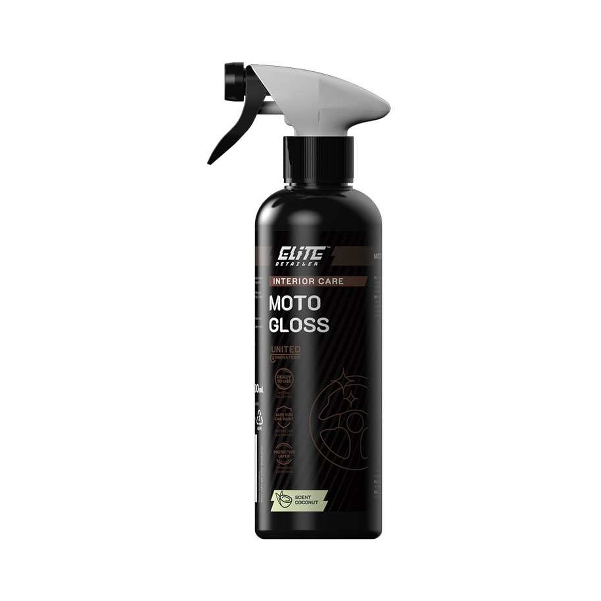 Moto Gloss — soin des plastiques du compartiment moteur — Elite Detailer — 500 ml